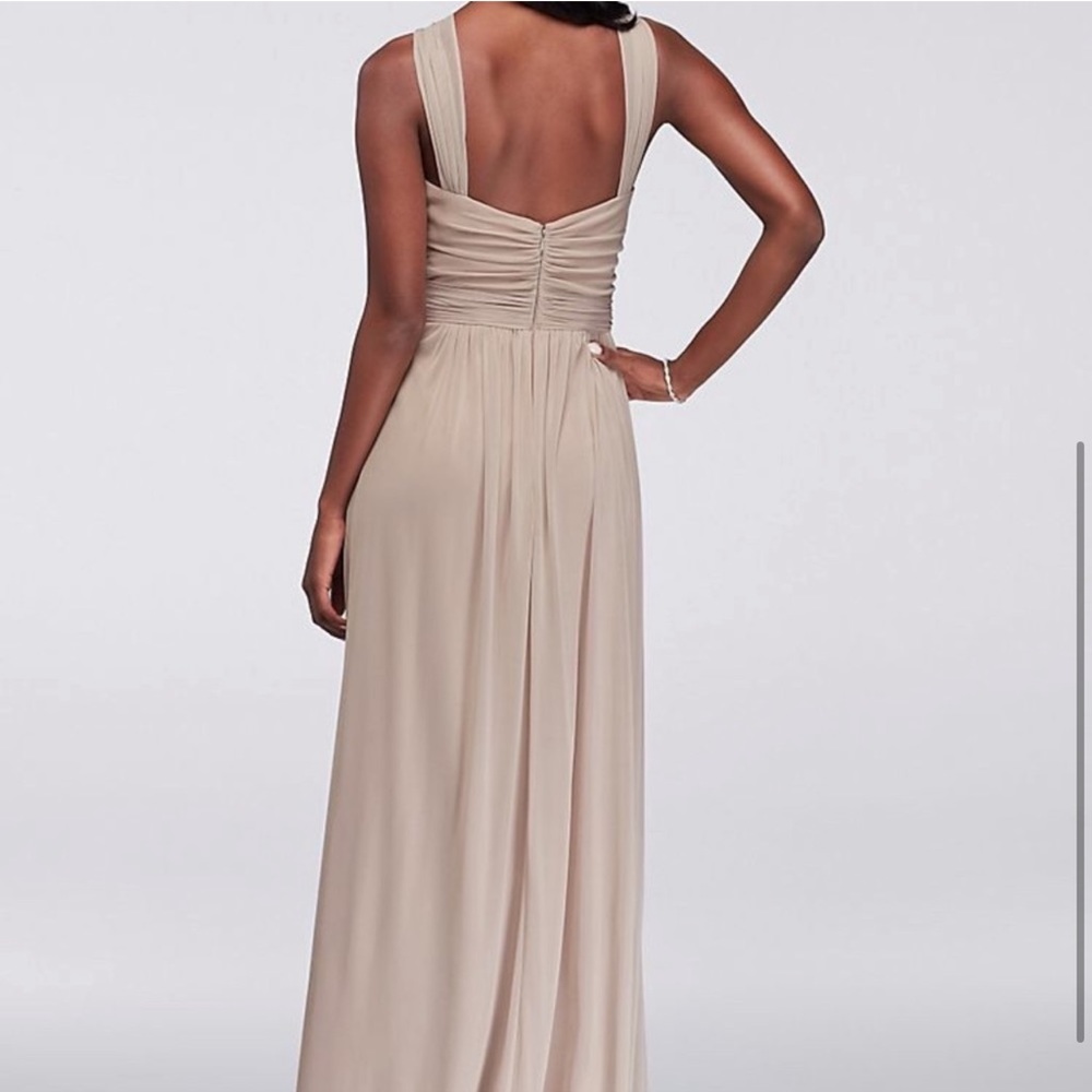 David's Bridal Halter Chiffon Lapis Dress - W11173 - 12 - Picture 11 of 11